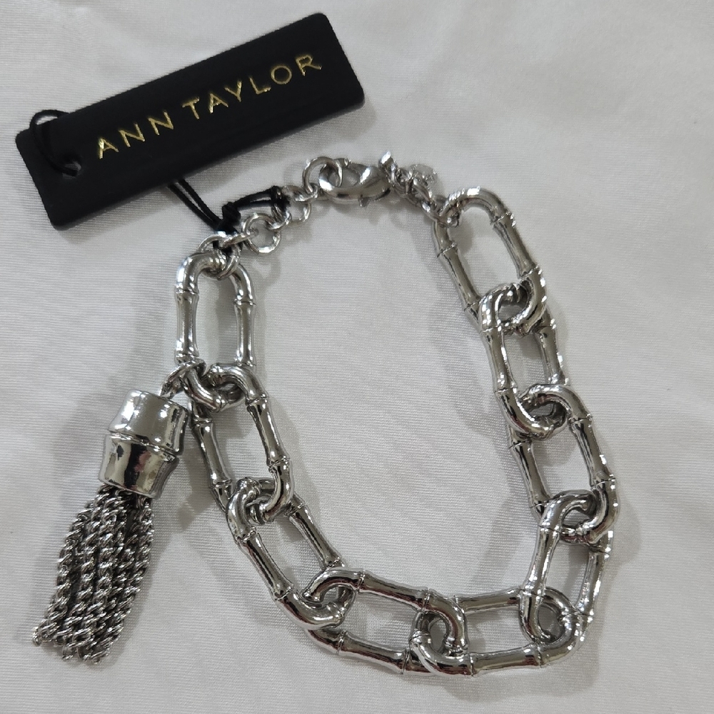 Vintage Ann Taylor Silver-tone Bracelet with Tassel